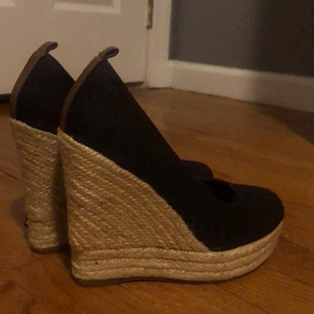 Aldo wedges. Black canvas. Size 6